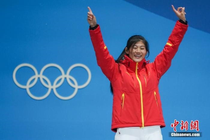 劉佳宇在平昌獲得銀牌。<a target='_blank' href='/'>中新社</a>記者 崔楠 攝