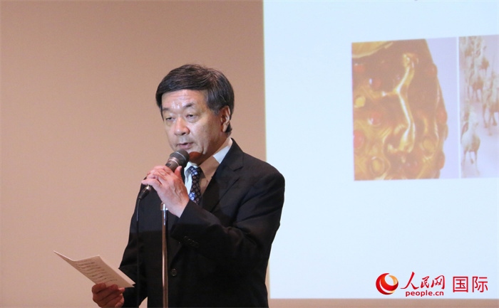 主辦方代表、富士美術(shù)館館長(zhǎng)五木田聰致辭。（人民網(wǎng) 許可攝）