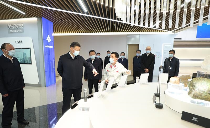 2023年4月12日，習(xí)近平總書記在廣東廣汽埃安新能源汽車股份有限公司考察。