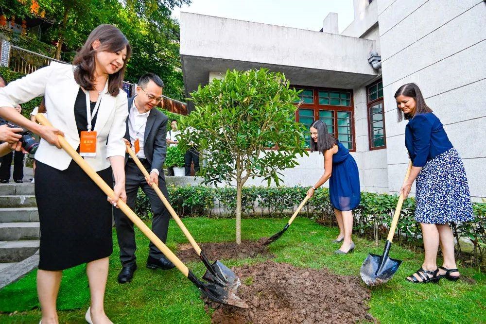 2023年8月8日，重慶史迪威博物館，史迪威將軍后代和朱德同志后代共植友誼樹(shù)。