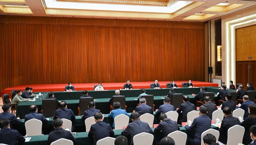  2023年6月8日上午，習(xí)近平在呼和浩特聽取內(nèi)蒙古自治區(qū)黨委和政府工作匯報(bào)并發(fā)表重要講話。