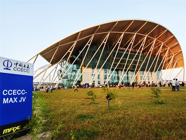 孟加拉國建筑面積最大鐵路車站——科考斯巴扎車站。中國土木工程集團(tuán)有限公司供圖