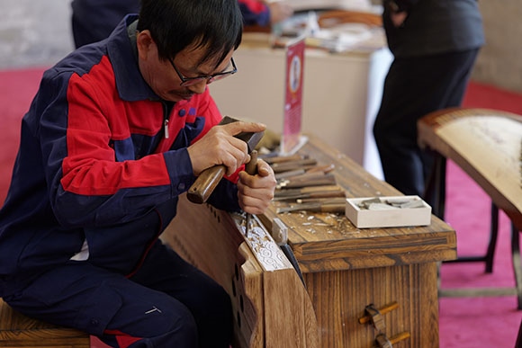 蘭考古箏制作展示。中央音樂(lè)學(xué)院供圖