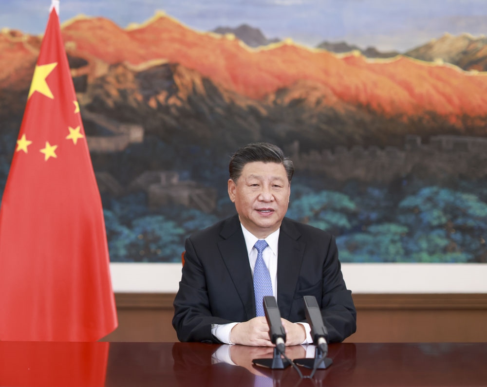 2020年11月27日，習近平在第十七屆中國－東盟博覽會和中國－東盟商務與投資峰會開幕式上致辭。