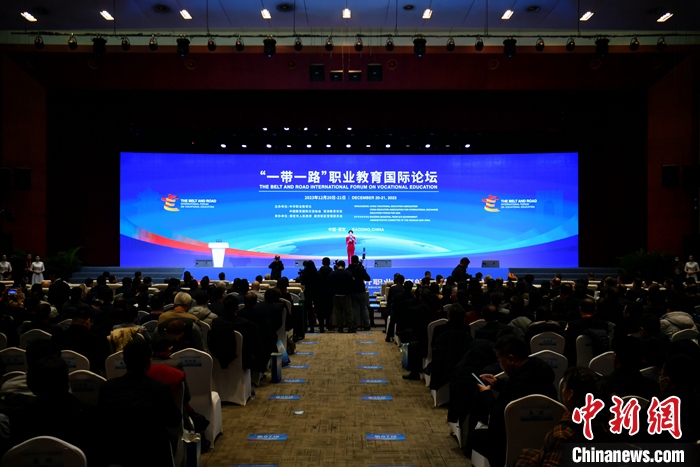 圖為 “一帶一路”職業(yè)教育國際論壇現(xiàn)場。 中新社記者 韓冰 攝