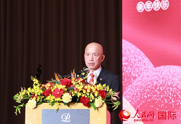 全華聯(lián)理事長(zhǎng)賀乃和致辭。人民網(wǎng) 許可攝