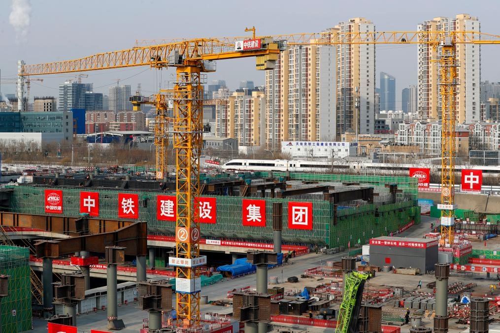 2月2日，北京城市副中心站綜合交通樞紐工程建設(shè)現(xiàn)場。新華社記者 李木子 攝