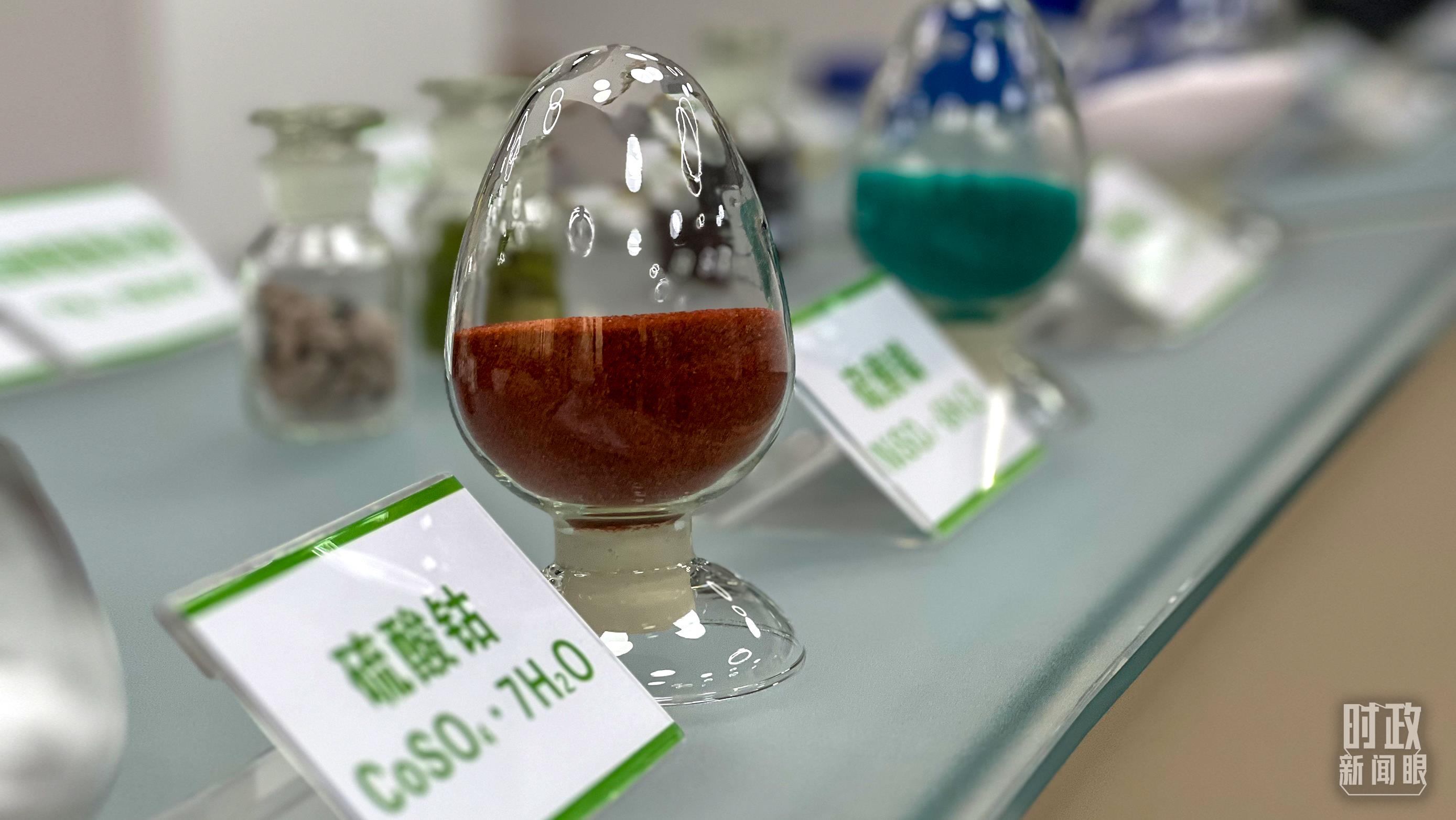 △巴斯夫杉杉電池材料有限公司的產品展示。（總臺央視記者李煒拍攝）