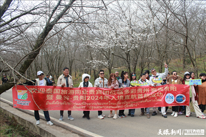 首個泰國入境旅游團(tuán)打卡貴安櫻花園。