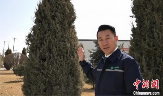圖為王佐向記者介紹自己的新能源綠電廠區(qū)。白先森 攝