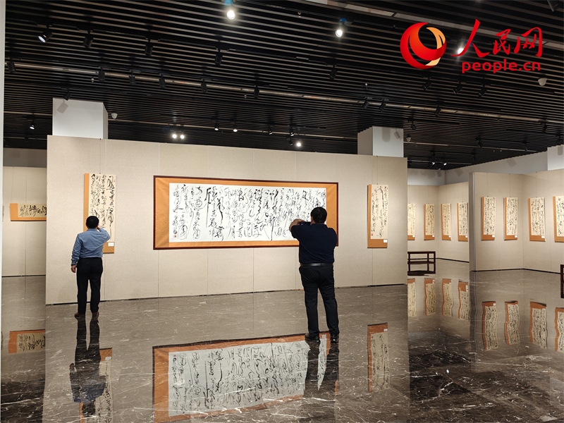 觀眾正在參觀展覽。人民網(wǎng)記者 韋衍行攝