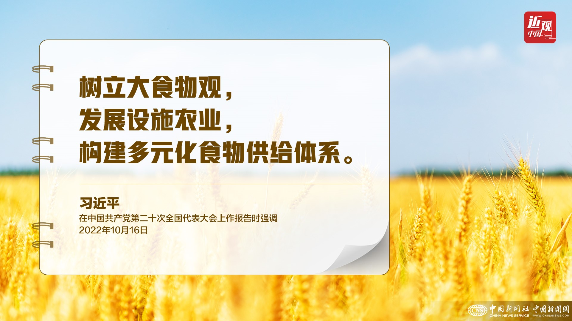 習(xí)近平：樹立大食物觀，構(gòu)建多元化食物供給體系