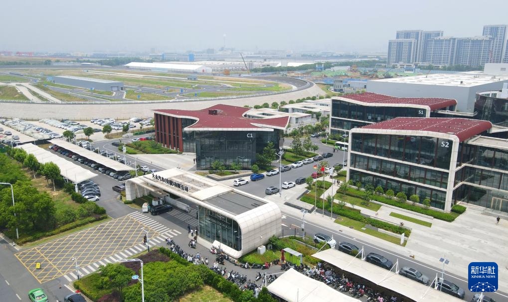 大眾汽車（安徽）有限公司外景（無人機照片，2024年6月7日攝）。新華社記者 郭晨 攝