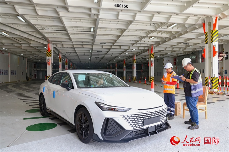 工人正在進(jìn)行卸車作業(yè)。人民網(wǎng)記者 任皓宇攝