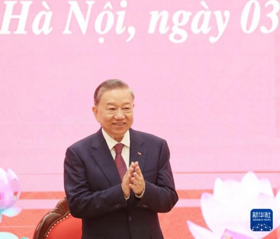 8月3日，在越南河內(nèi)，蘇林出席新聞發(fā)布會(huì)。新華社/越通社