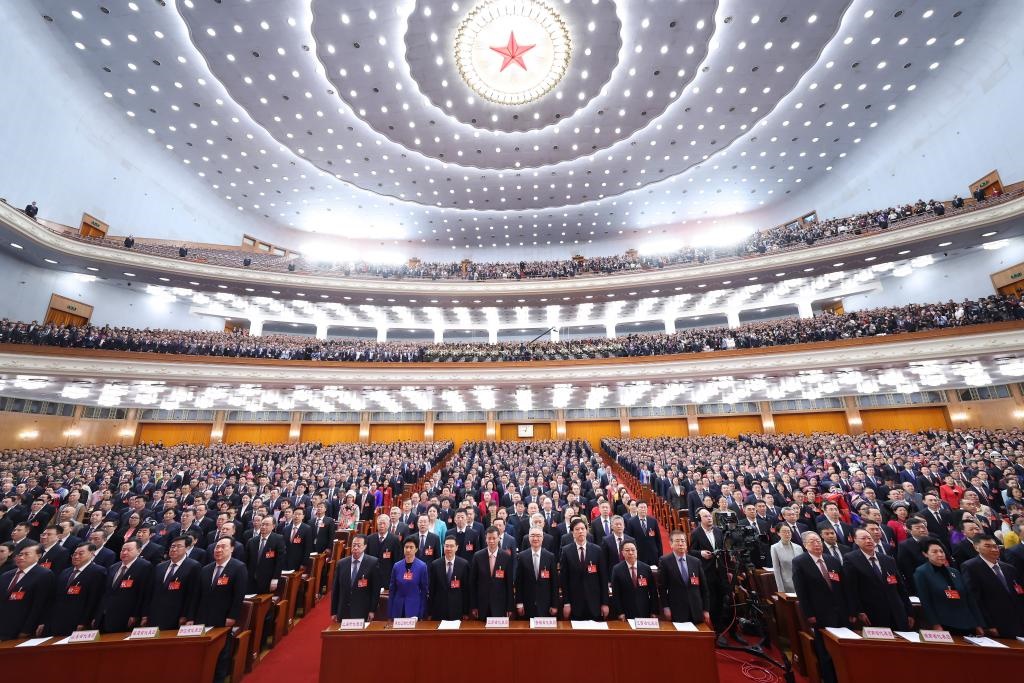 2024年3月5日，第十四屆全國人民代表大會第二次會議在北京人民大會堂開幕。新華社記者 黃敬文 攝