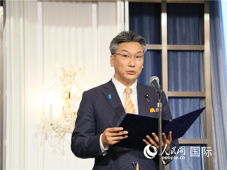 日本國貿(mào)促會(huì)長代理橋本岳致辭。人民網(wǎng) 許可攝