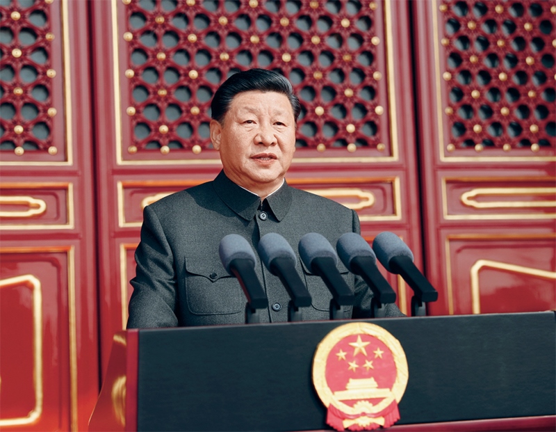 2019年10月1日，慶祝中華人民共和國成立70周年大會在北京天安門廣場隆重舉行。中共中央總書記、國家主席、中央軍委主席習(xí)近平發(fā)表重要講話。 新華社記者 鞠鵬/攝