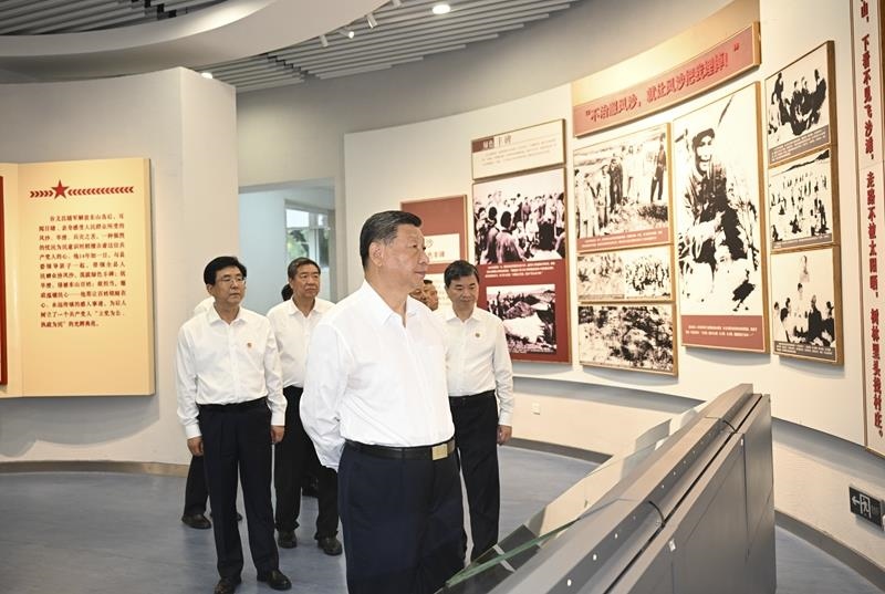 △2024年10月15日，習近平總書記在福建漳州市東山縣谷文昌紀念館考察。