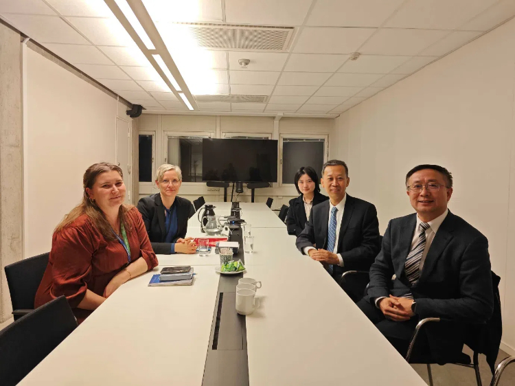 中國(guó)駐瑞典大使崔愛民會(huì)見瑞典聯(lián)合國(guó)教科文組織全國(guó)委員會(huì)秘書長(zhǎng)。中國(guó)駐瑞典大使館供圖