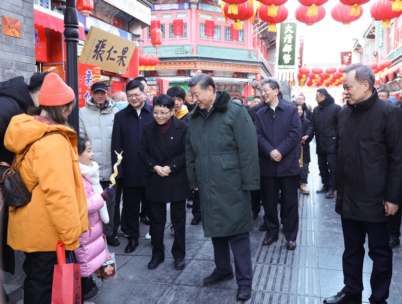 2024年2月1日，習(xí)近平總書記在天津古文化街考察。
