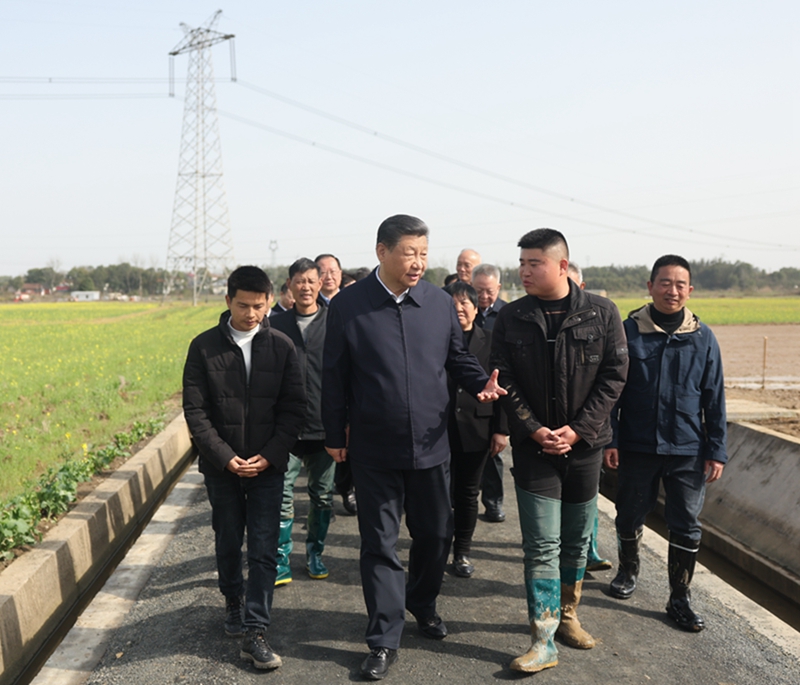 2024年3月19日，習(xí)近平總書記在湖南常德港中坪村考察。