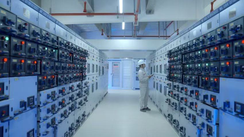300兆瓦壓氣儲(chǔ)能示范工程低壓配電室。受訪者供圖