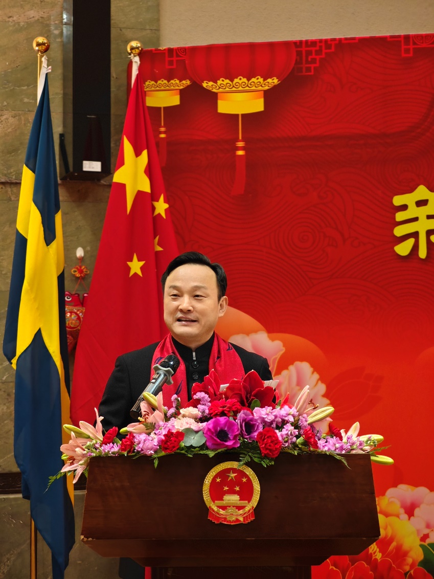 中國(guó)駐哥德堡總領(lǐng)事楊培棟致辭。中國(guó)駐哥德堡總領(lǐng)館供圖