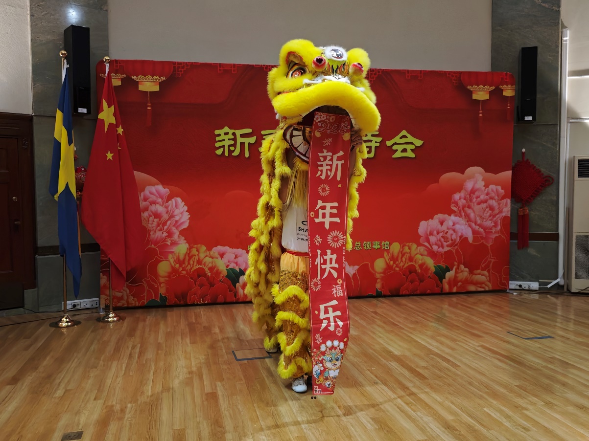 開場(chǎng)舞獅表演。中國(guó)駐哥德堡總領(lǐng)館供圖