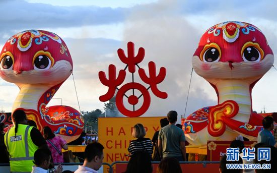 圖為游客在2025年奧克蘭元宵燈節(jié)游覽。（圖片由奧克蘭中國文化中心提供）