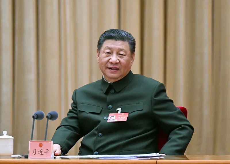 2024年3月7日下午，習(xí)近平出席十四屆全國人大二次會議解放軍和武警部隊代表團全體會議并發(fā)表重要講話。新華社記者 李剛 攝
