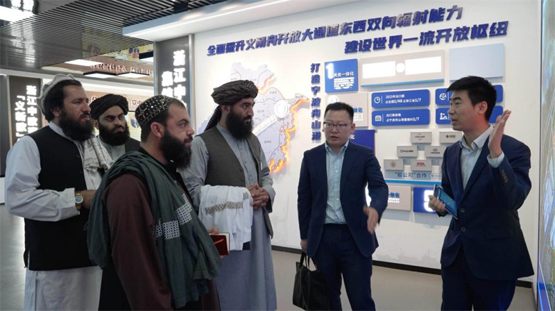 代表團在義新歐班列始發(fā)站參觀。CGTN記者 楊剛攝