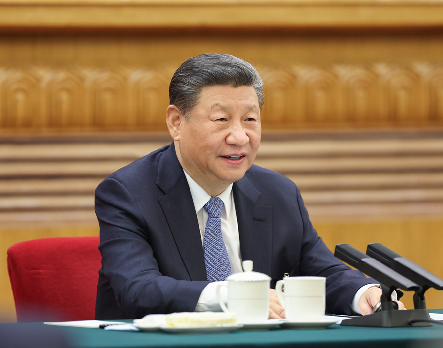 2024年3月5日，習(xí)近平總書記參加他所在的十四屆全國人大二次會議江蘇代表團審議。