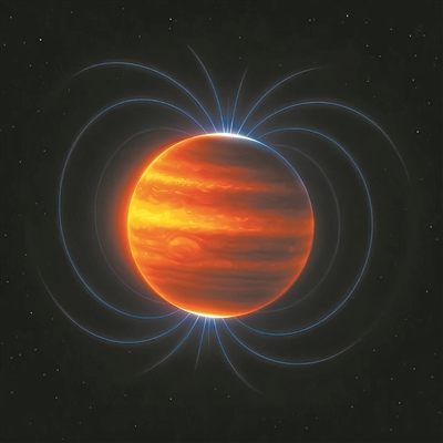 木星磁場(chǎng)（藝術(shù)圖）。圖片來(lái)源：物理學(xué)家組織網(wǎng)
